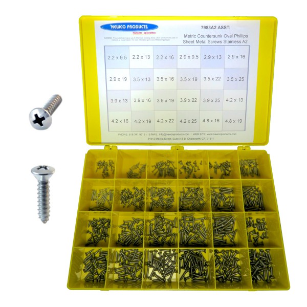 7983A2ASST EUROPEAN OVAL PHILLIPS SCREWS FOR INTERIORS