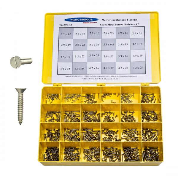 7972A2ASST COUNTERSUNK FLAT SLOT SCREW ASSORTMENT 