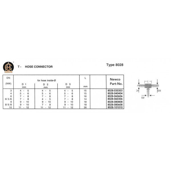 8028-080608 METRIC METAL HOSE TEE