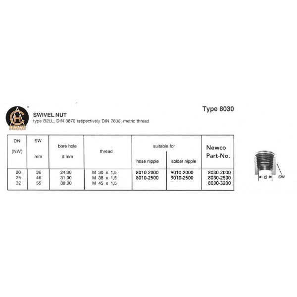 8030-2000 SWIVEL NUT