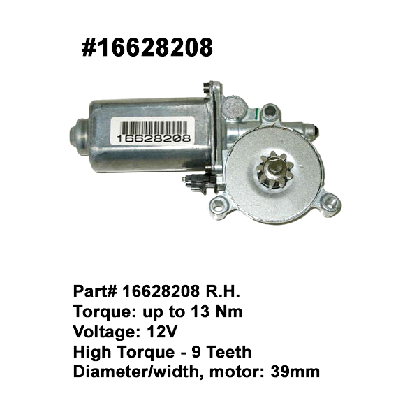 12 Volt D.C. Motor R.H. (9 Teeth 39mm Diameter)