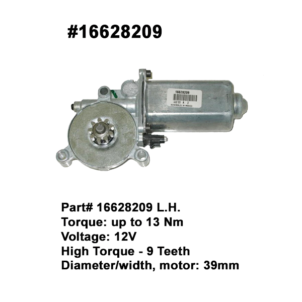 12 Volt D.C. Motor L.H. (9 Teeth 39mm Diameter)