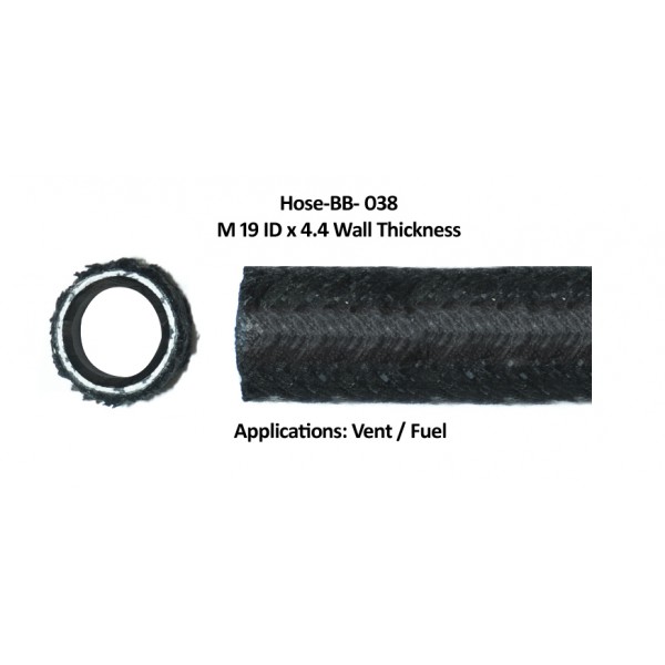 BLACK BRAIDED HOSE BB-038 M19X4.4