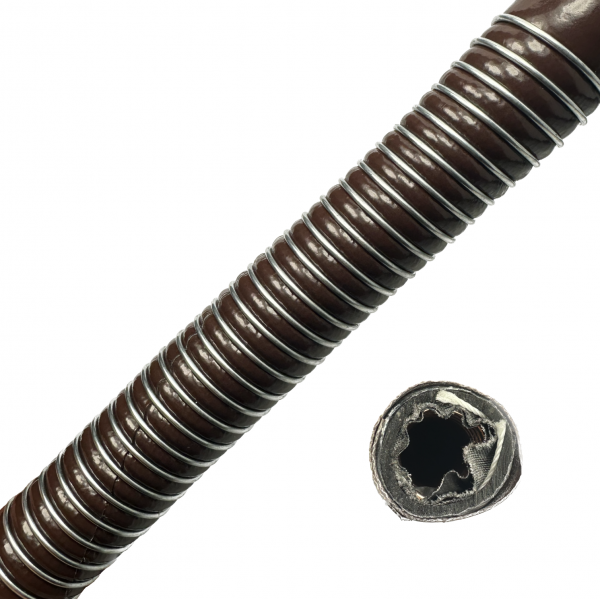 BROWN OIL PRESSURE GAUGE HOSE WITH WIRE WRAP M 06 I.D X15 O.D