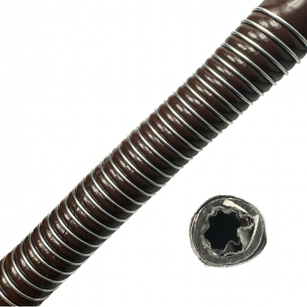 BROWN OIL LINE HOSE WITH WIRE WRAP M 18 I.D. X 27 O.D.
