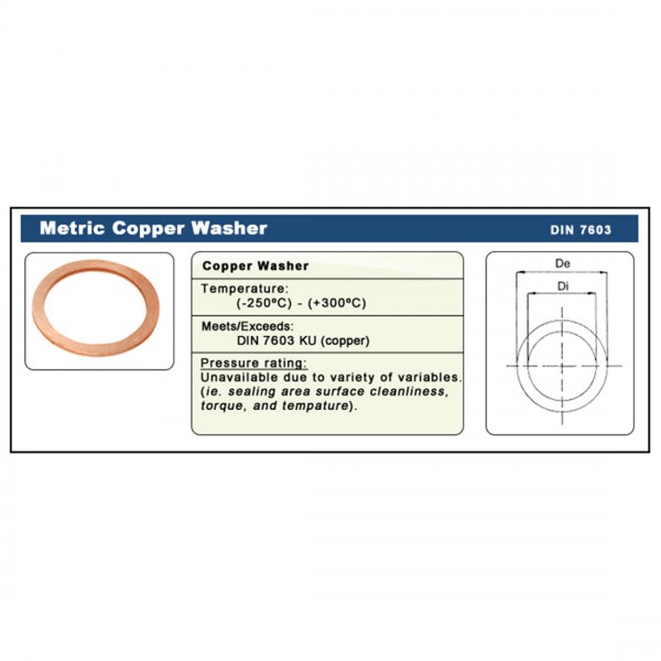 COPPER SEALING WASHER 12X16X1.5 TYPE A